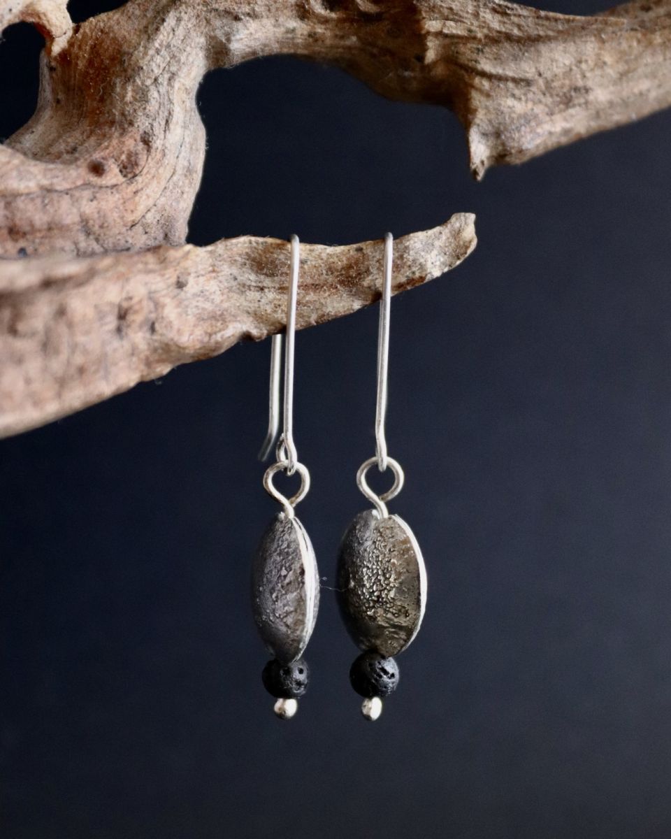 Boucles Soucoupes, boucles d’oreilles en argent fait main par Maryjou — vue 2
