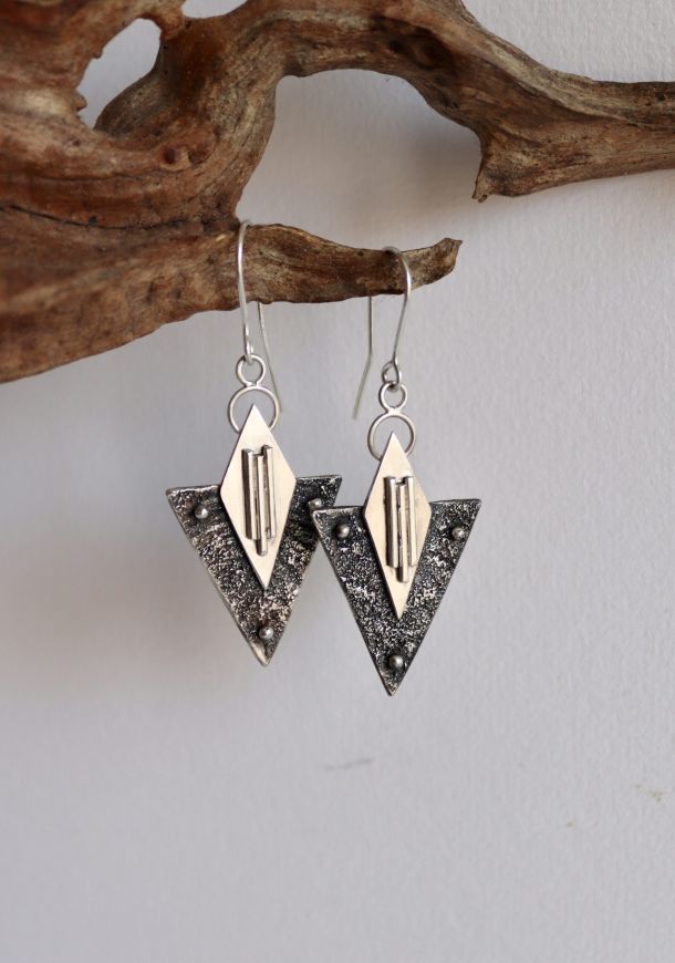 Boucles inka, boucles d’oreilles en argent fait main par Maryjou