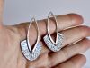 Boucles iroquoises, boucles d’oreilles en argent fait main par Maryjou — vue 3