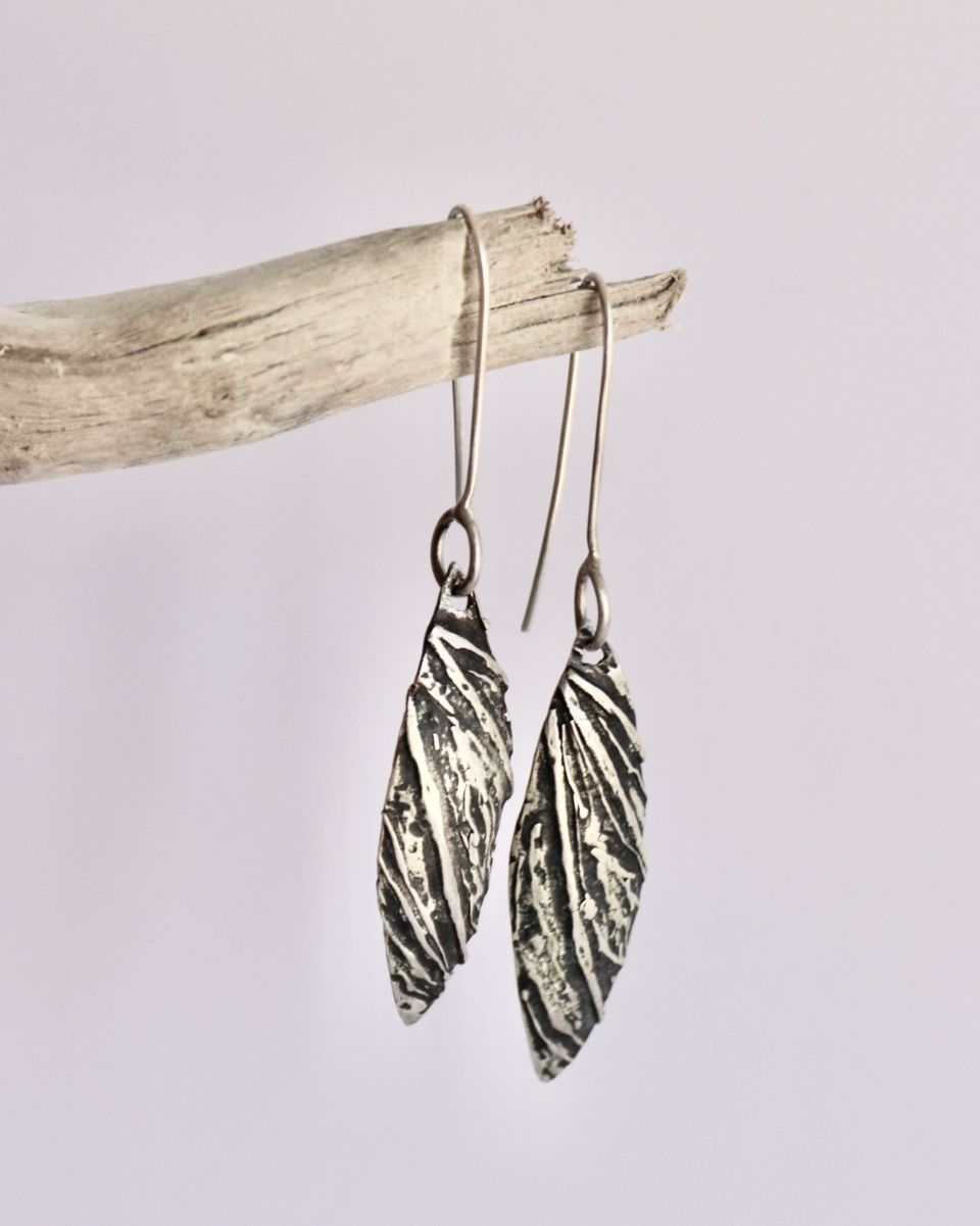 Boucles Sylvae, boucles d’oreilles en argent fait main par Maryjou — vue 2