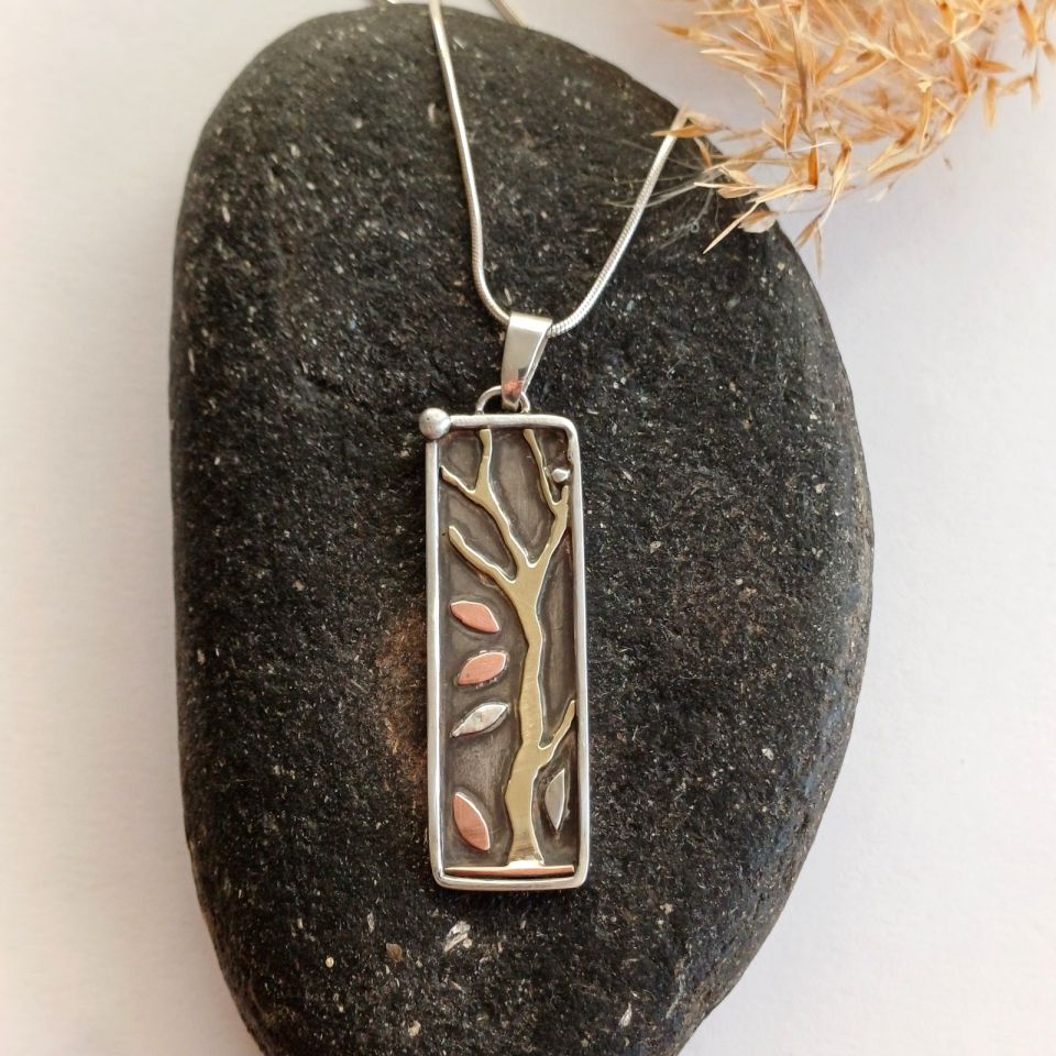 Pendentif arbre, pendentif en argent fait main par Maryjou — vue 2