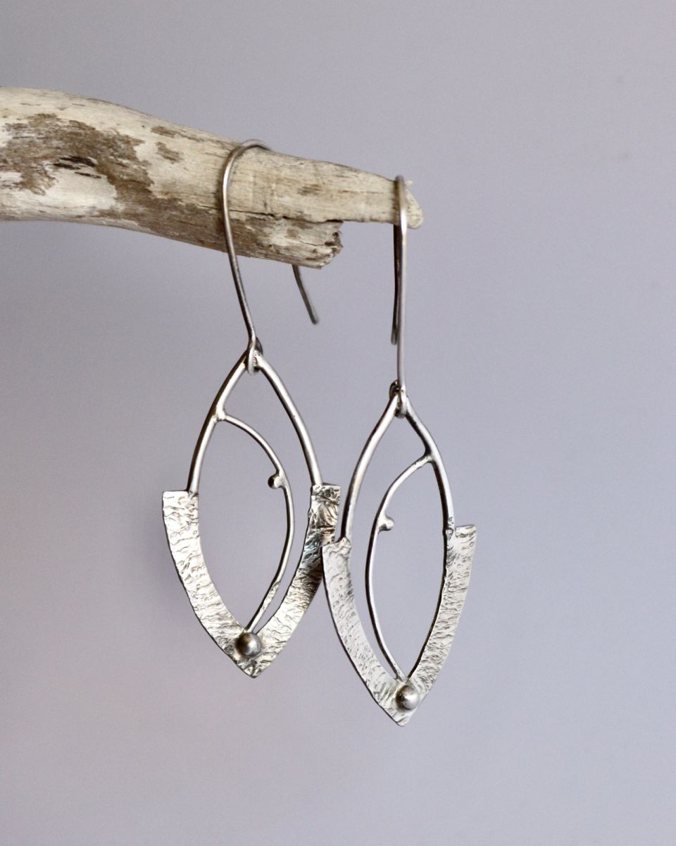 Boucles vela 3 Boucles vela, boucles d’oreilles en argent fait main par Maryjou — vue 3