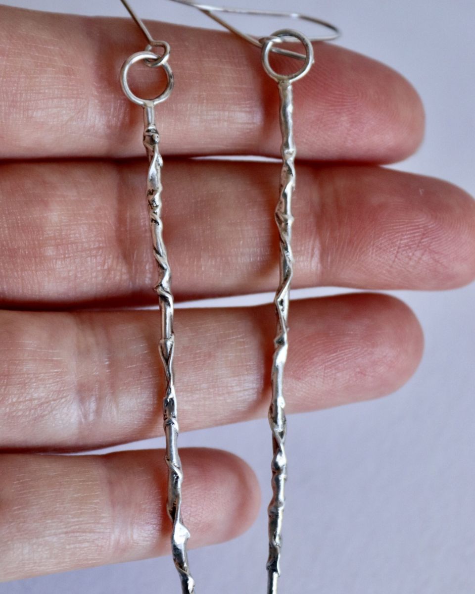 Boucles Lignes 5 Boucles Lignes, boucles d’oreilles en argent fait main par Maryjou — vue 5