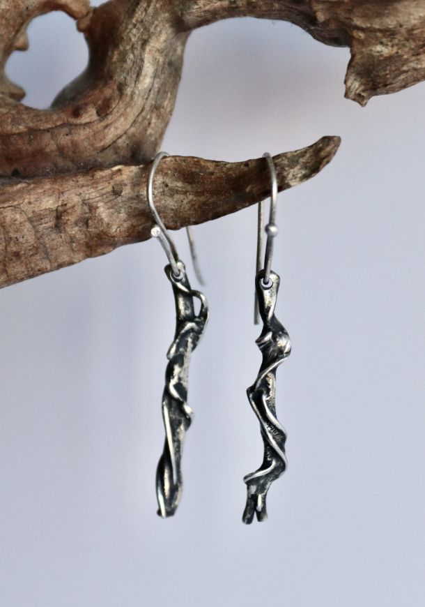 Boucles Lelyane, boucles d’oreilles en argent fait main par Maryjou — vue 2