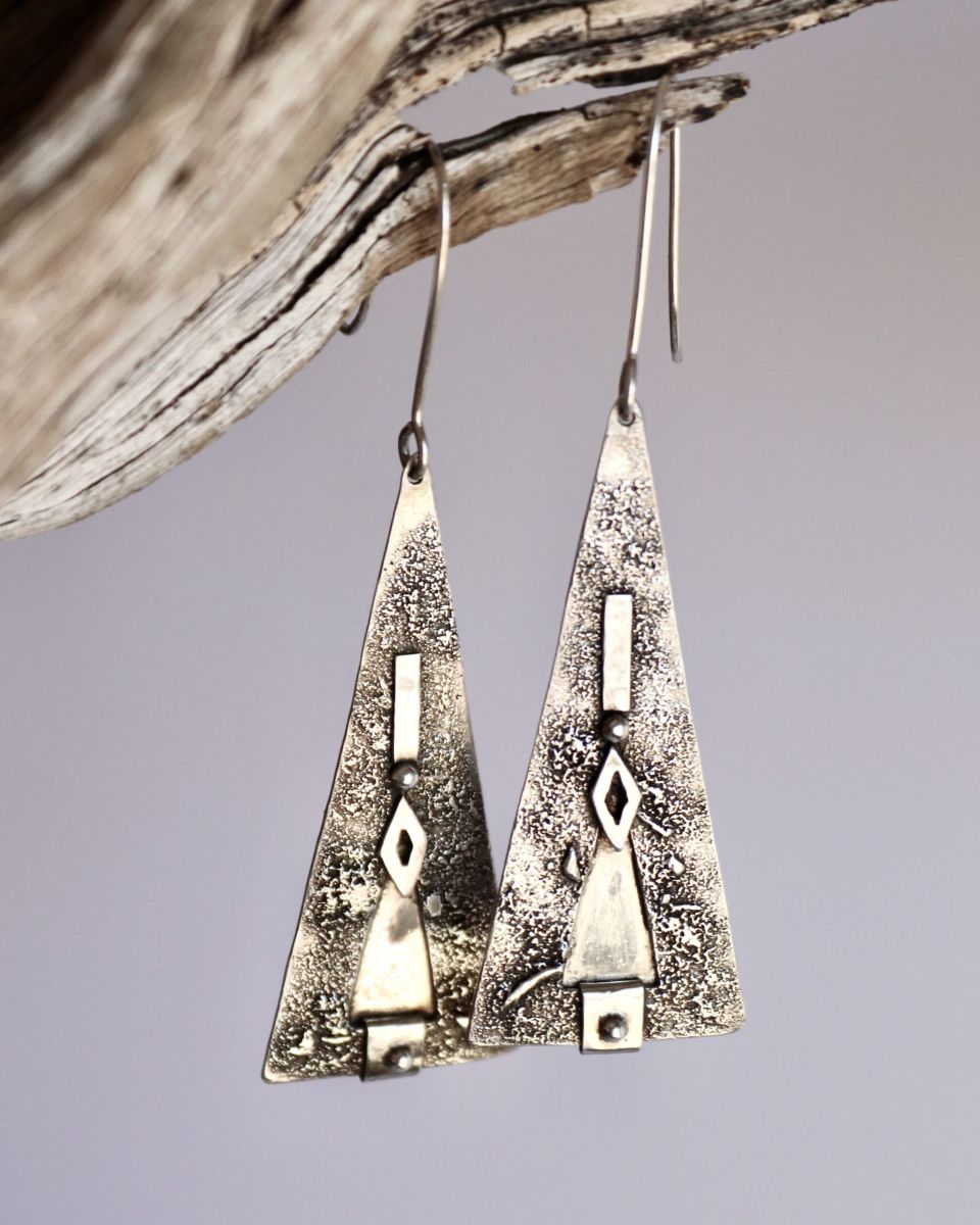 Boucles Kira, boucles d’oreilles en argent fait main par Maryjou — vue 2