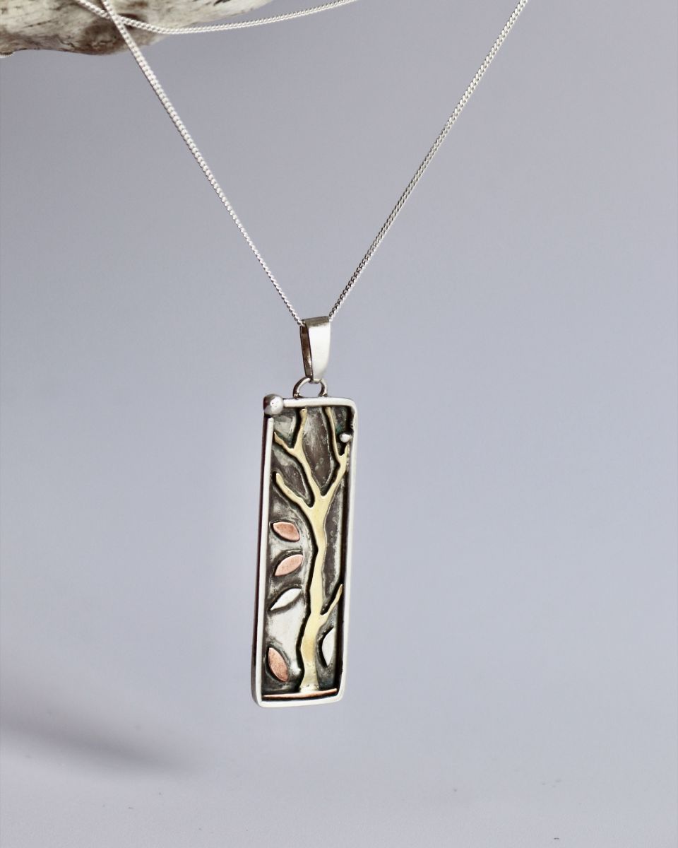 Pendentif arbre, pendentif en argent fait main par Maryjou — vue 3