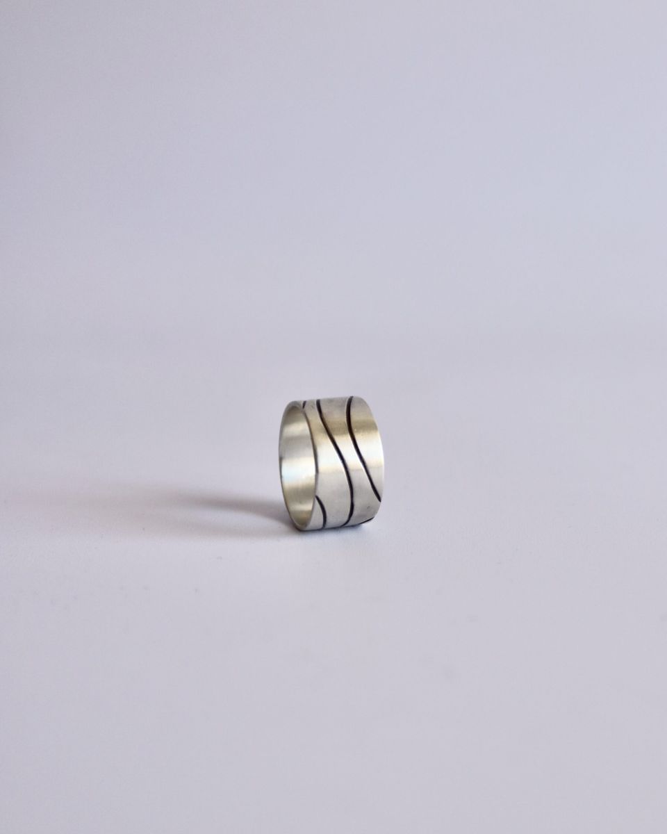 Bague sentier, bague en argent fait main par Maryjou — vue 2