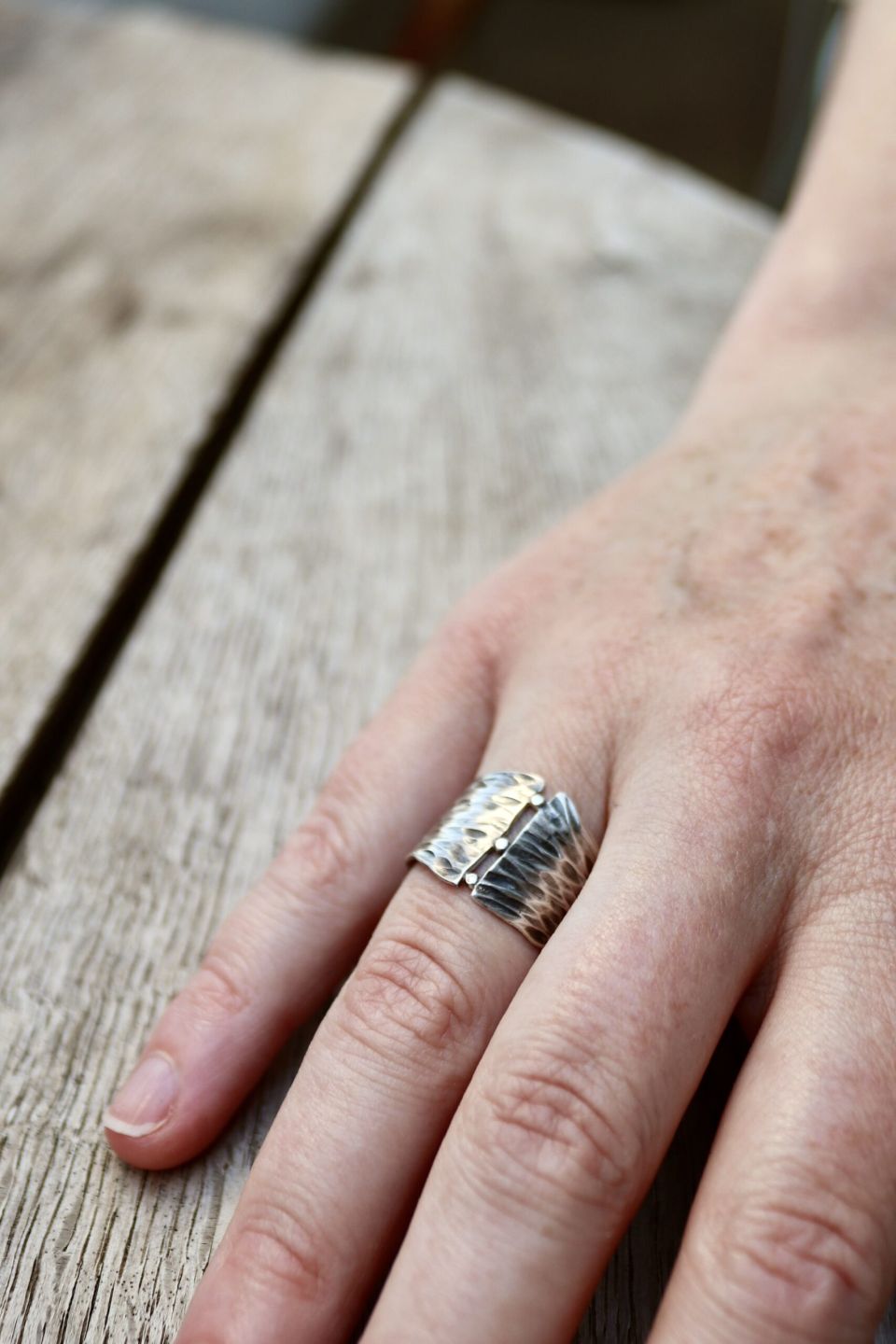 Bague empreinte, bague en argent fait main par Maryjou — vue 6
