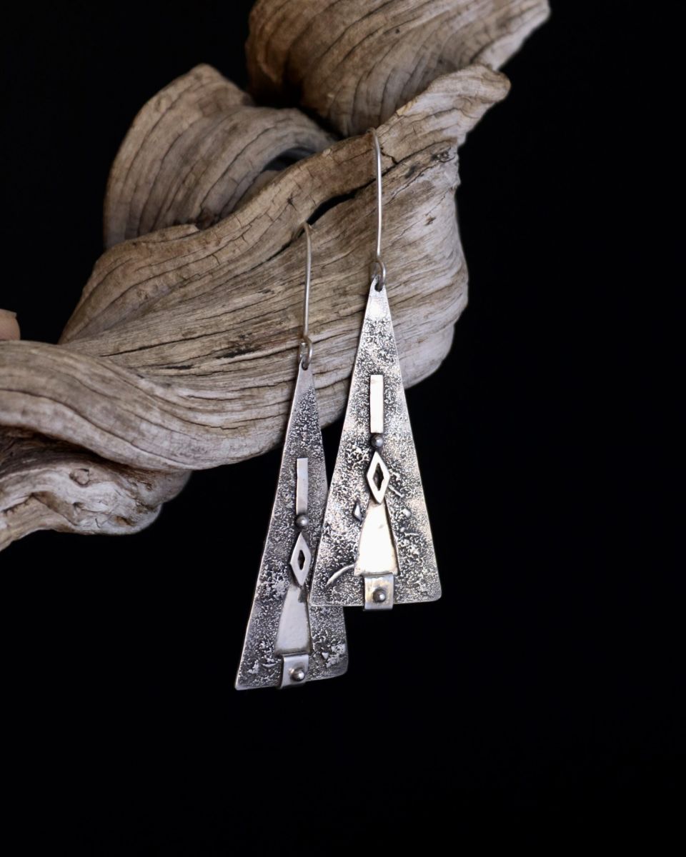 Boucles Kira, boucles d’oreilles en argent fait main par Maryjou — vue 3