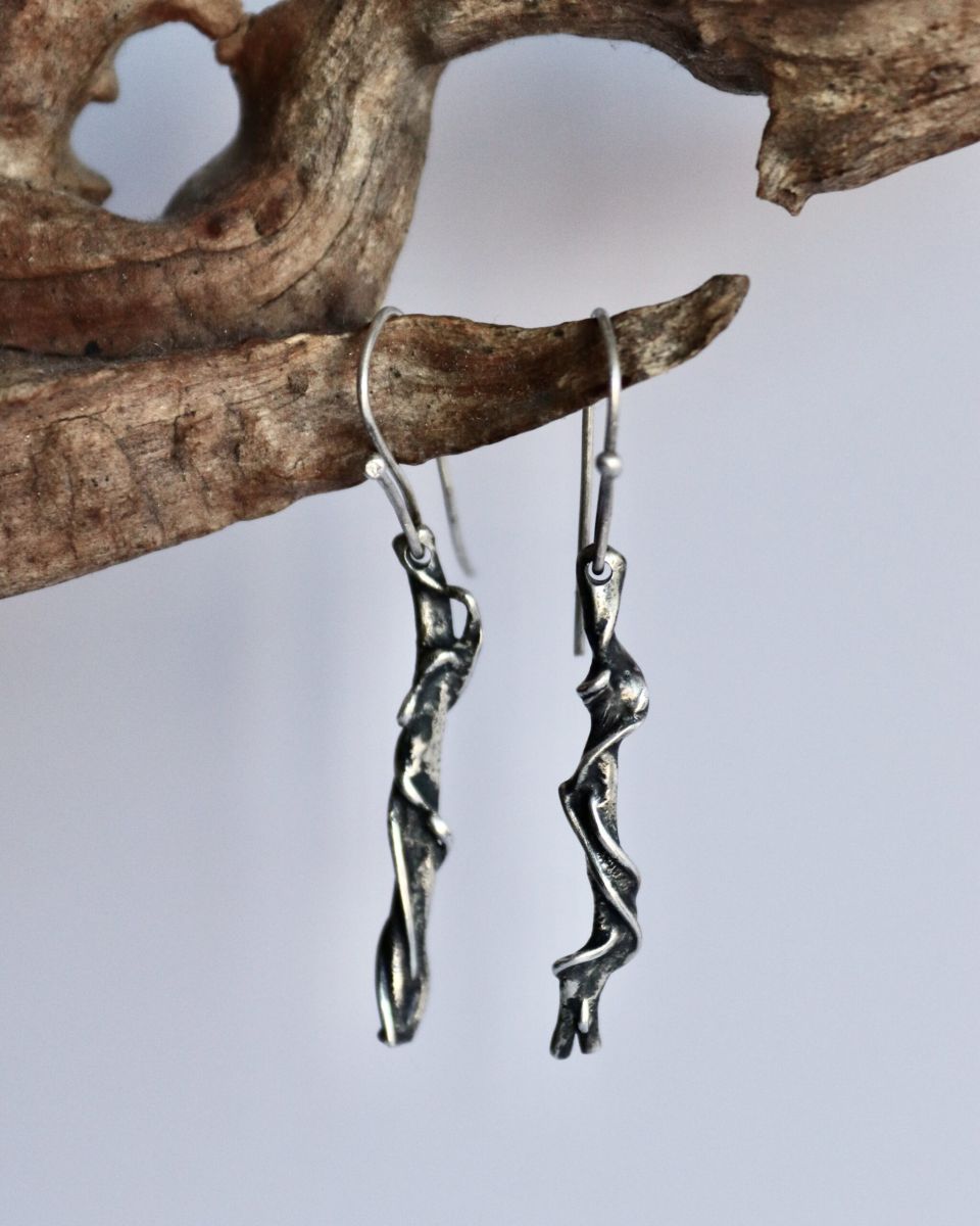 Boucles Lelyane 1 Boucles Lelyane, boucles d’oreilles en argent fait main par Maryjou — vue 2