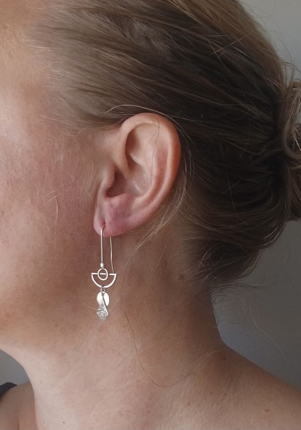 Boucles Naya, boucles d’oreilles en argent fait main par Maryjou