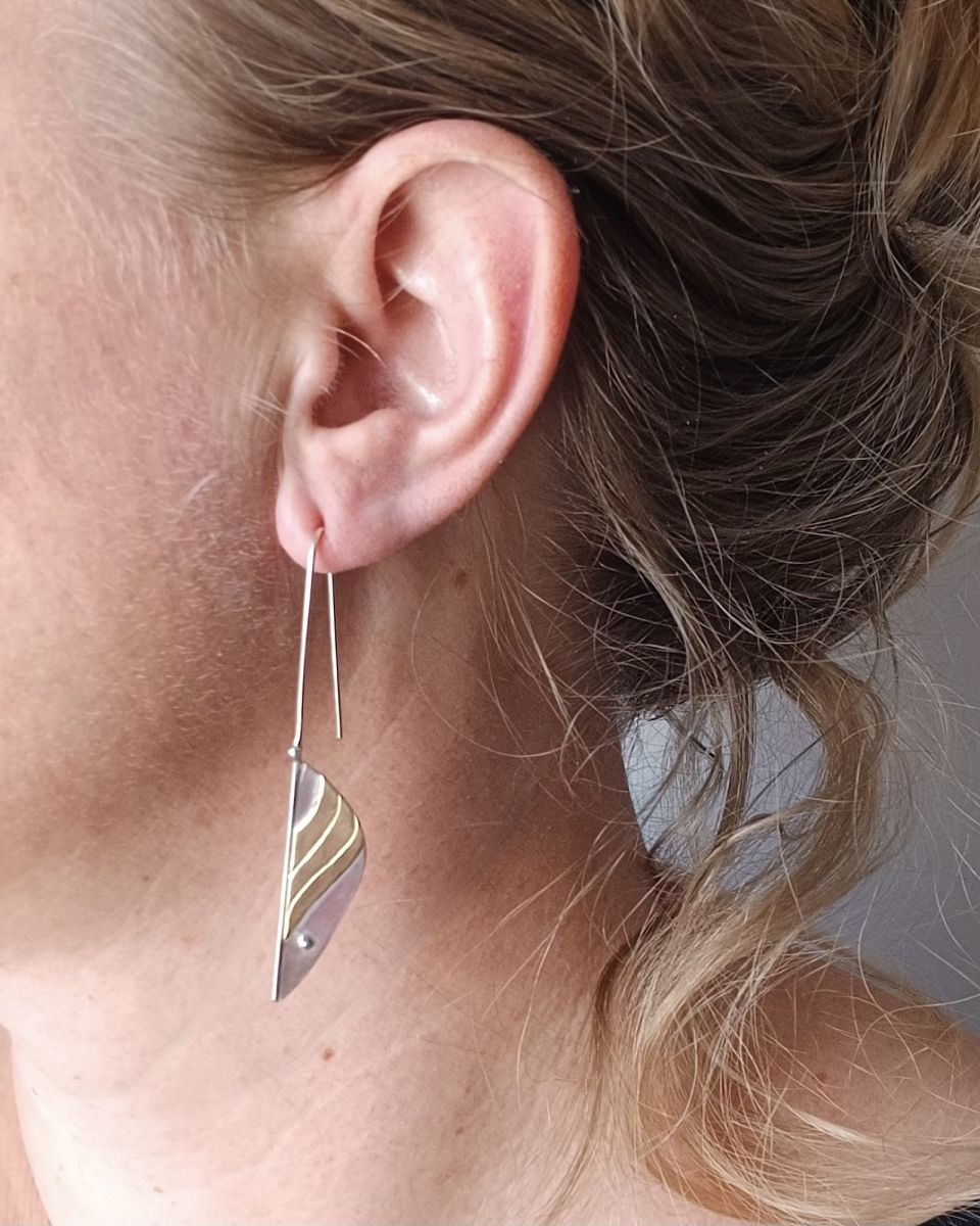Boucles Sevelis, boucles d’oreilles en argent fait main par Maryjou — vue 2