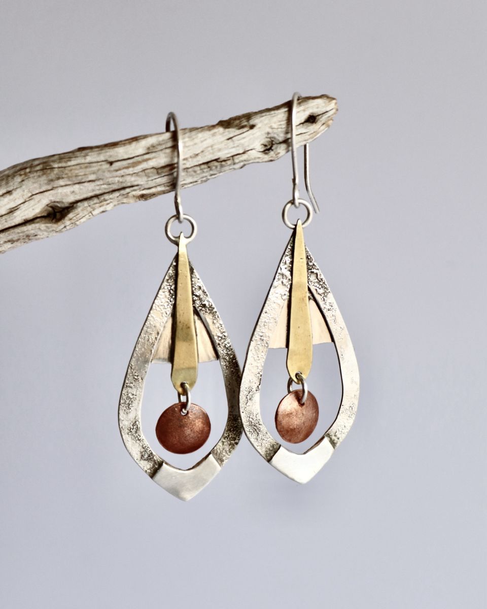 Boucles Naïor, boucles d’oreilles en argent fait main par Maryjou — vue 4