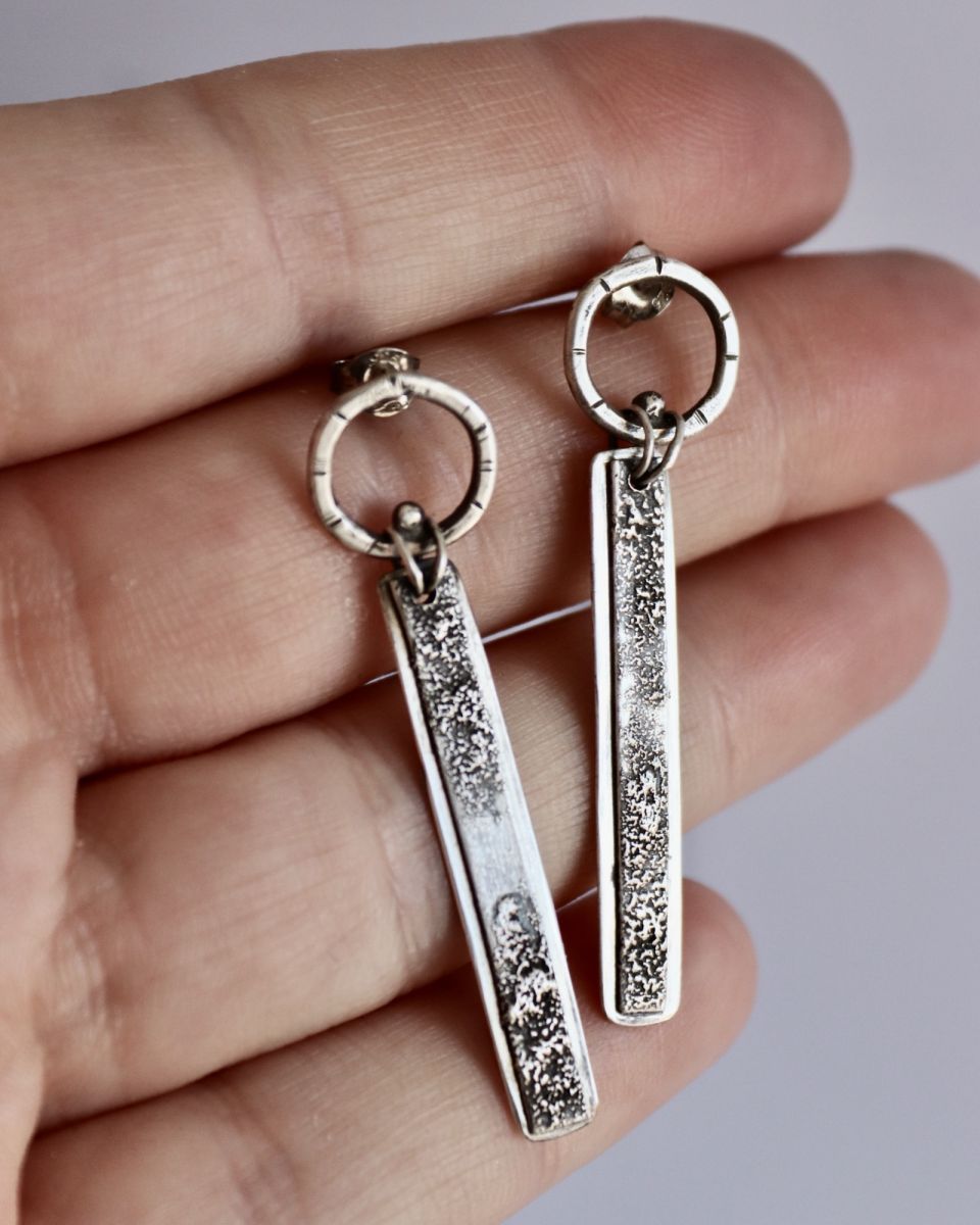 Boucles Sorya 5 Boucles Sorya, boucles d’oreilles en argent fait main par Maryjou — vue 5