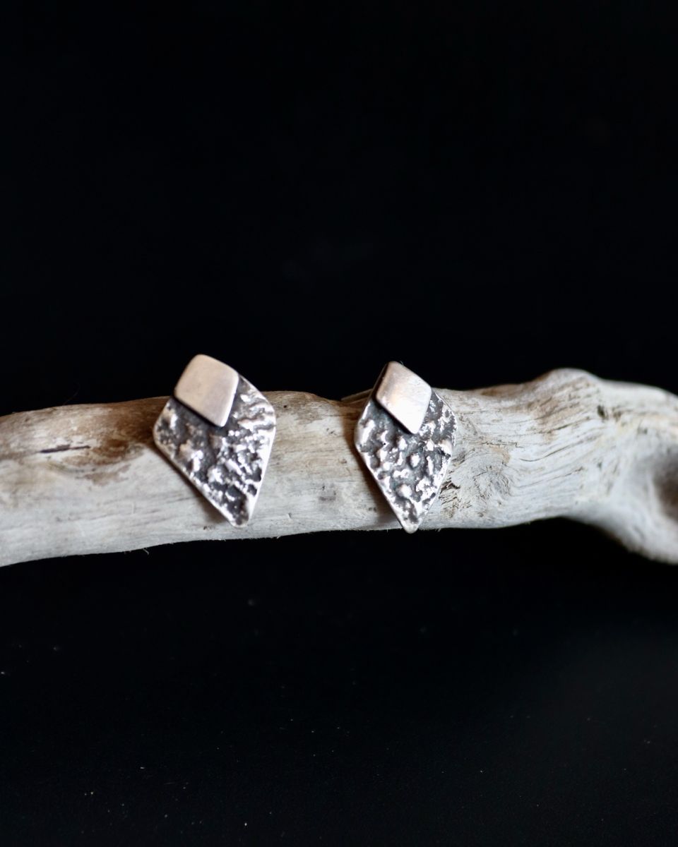 Boucles ozanges, boucles d’oreilles en argent fait main par Maryjou — vue 4