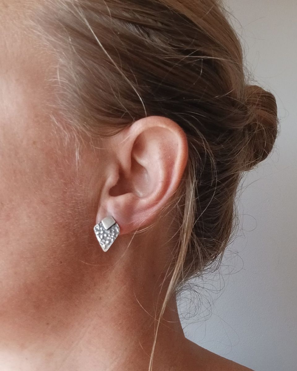 Boucles ozanges, boucles d’oreilles en argent fait main par Maryjou