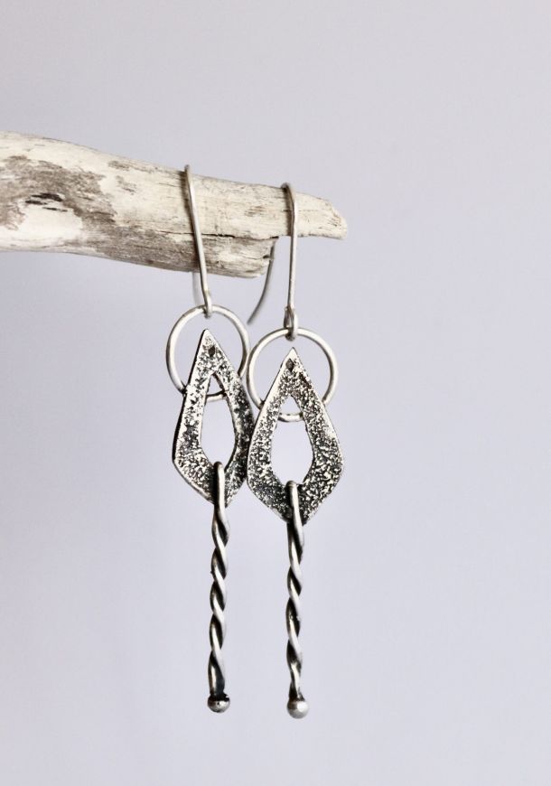 Boucles kodé, boucles d’oreilles en argent fait main par Maryjou — vue 3