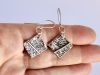 Boucles carrées, boucles d’oreilles en argent fait main par Maryjou — vue 3