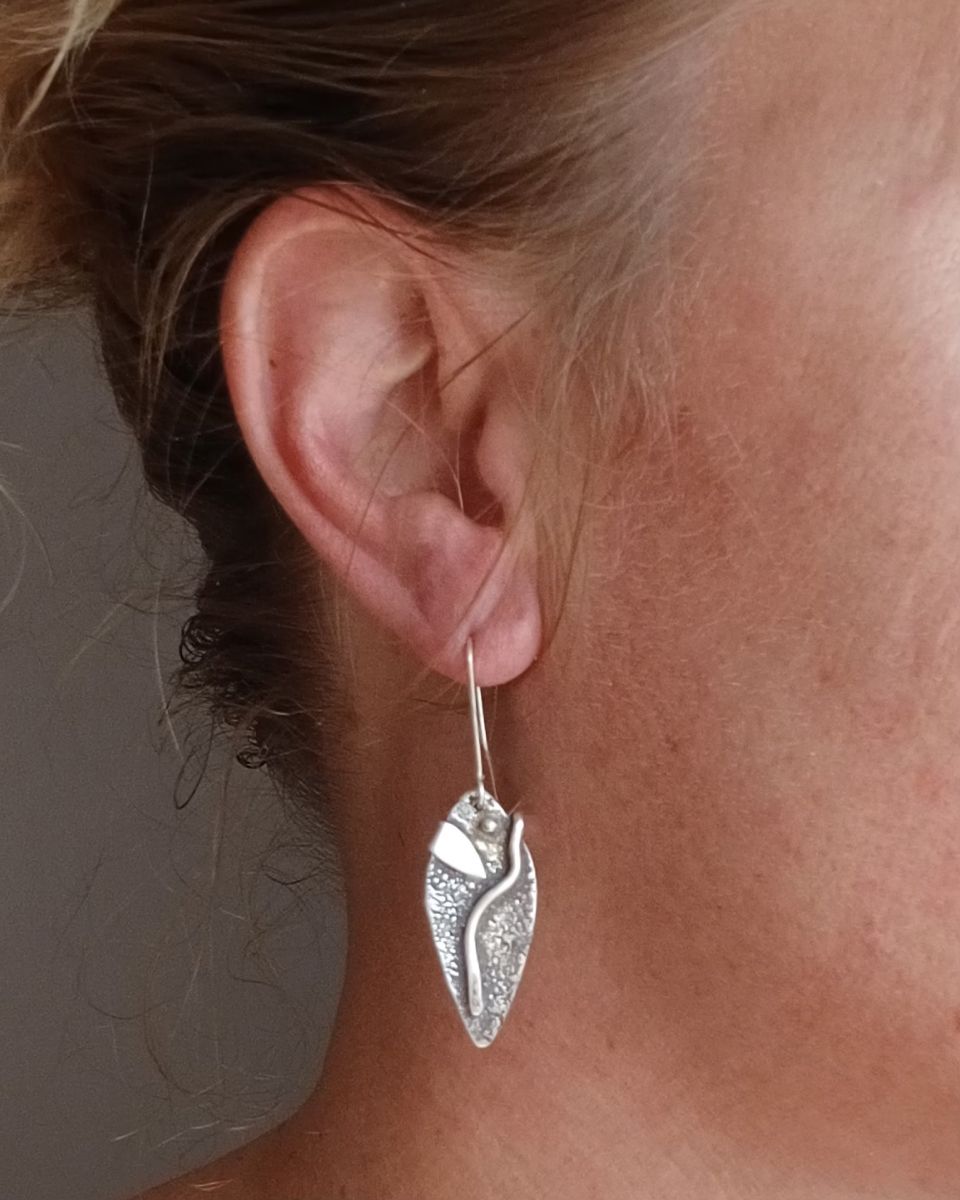 Boucles vellea, boucles d’oreilles en argent fait main par Maryjou