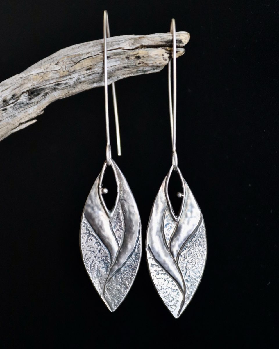 Boucles Liora, boucles d’oreilles en argent fait main par Maryjou — vue 2