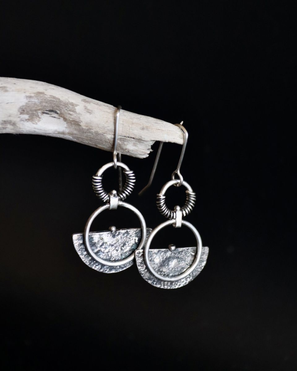 Boucles Equylibre, boucles d’oreilles en argent fait main par Maryjou — vue 2
