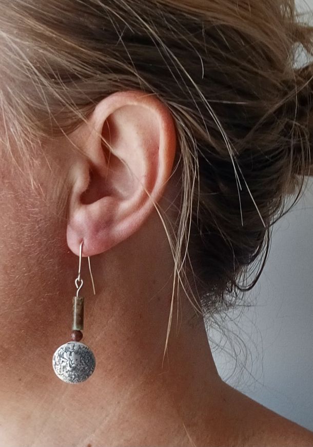 Boucles Estyve, boucles d’oreilles en argent fait main par Maryjou