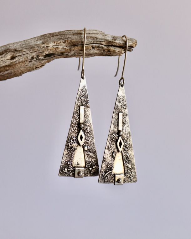 Boucles Kira, boucles d’oreilles en argent fait main par Maryjou