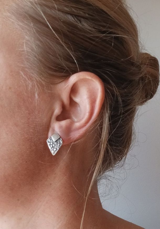 Boucles ozanges, boucles d’oreilles en argent fait main par Maryjou