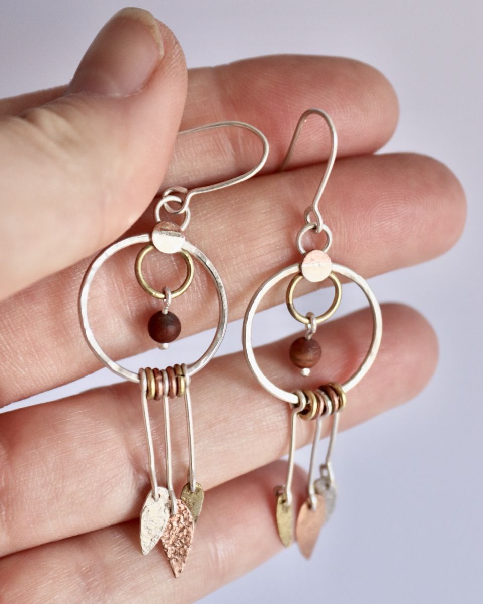 Boucles Silaya, boucles d’oreilles en argent fait main par Maryjou — vue 5