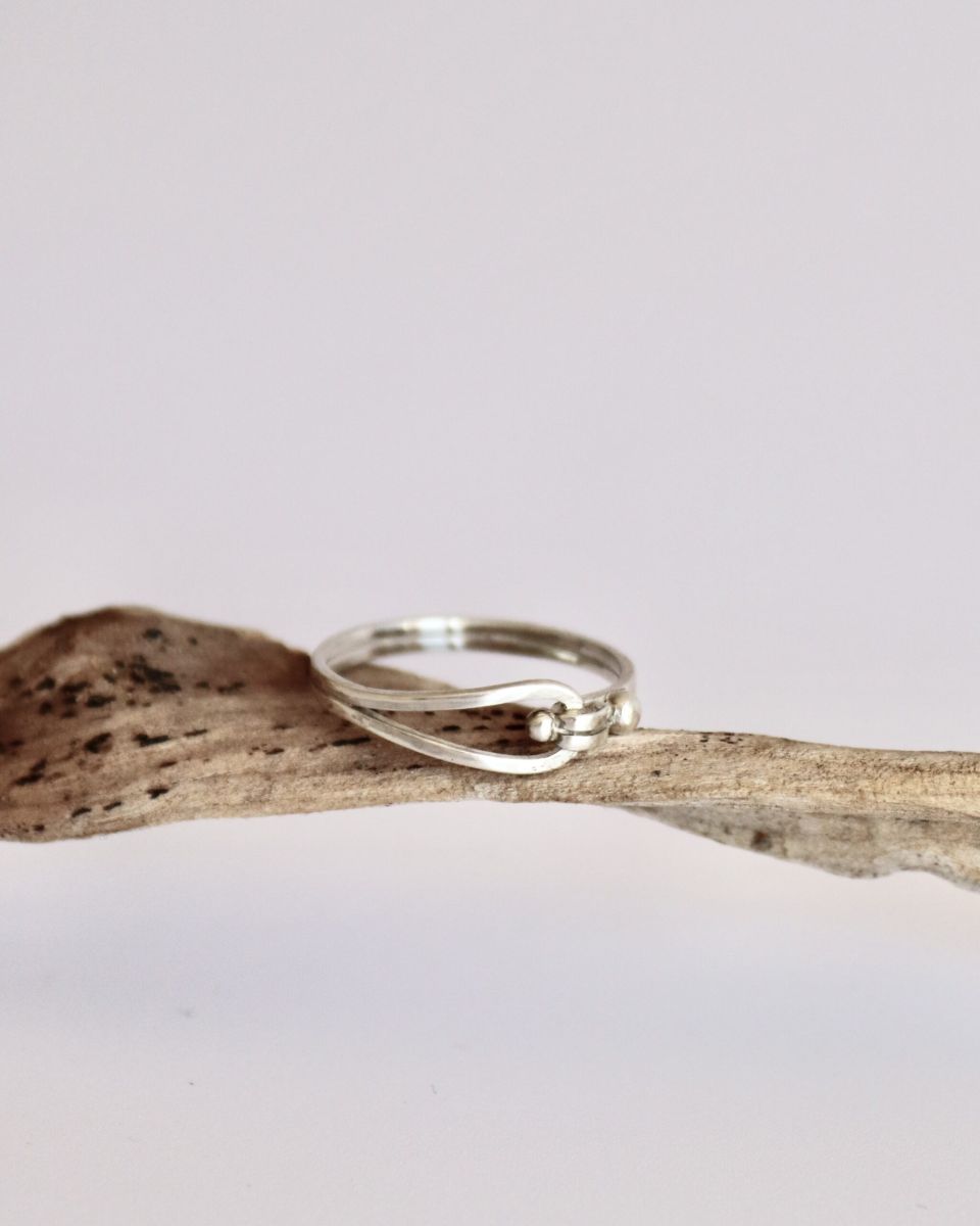 Bague chemin, bague en argent fait main par Maryjou — vue 3