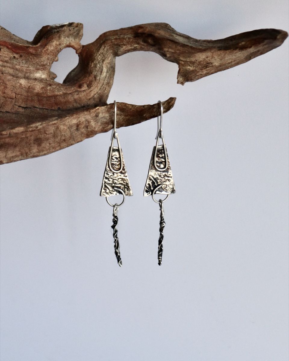 Boucles Zéphyr, boucles d’oreilles en argent fait main par Maryjou