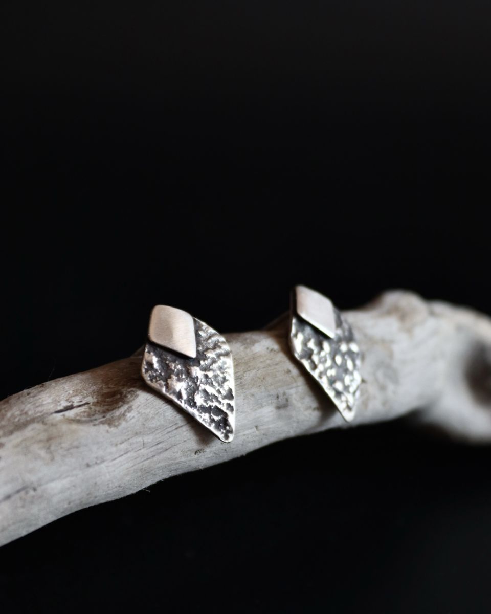 Boucles ozanges, boucles d’oreilles en argent fait main par Maryjou — vue 3