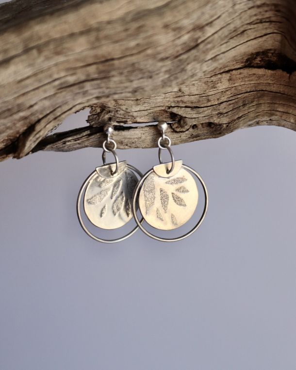 Boucles Hybrides Thallo, boucles d’oreilles en argent fait main par Maryjou