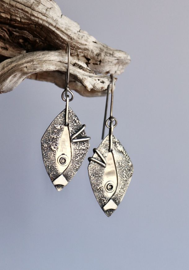 Boucles Hemera, boucles d’oreilles en argent fait main par Maryjou