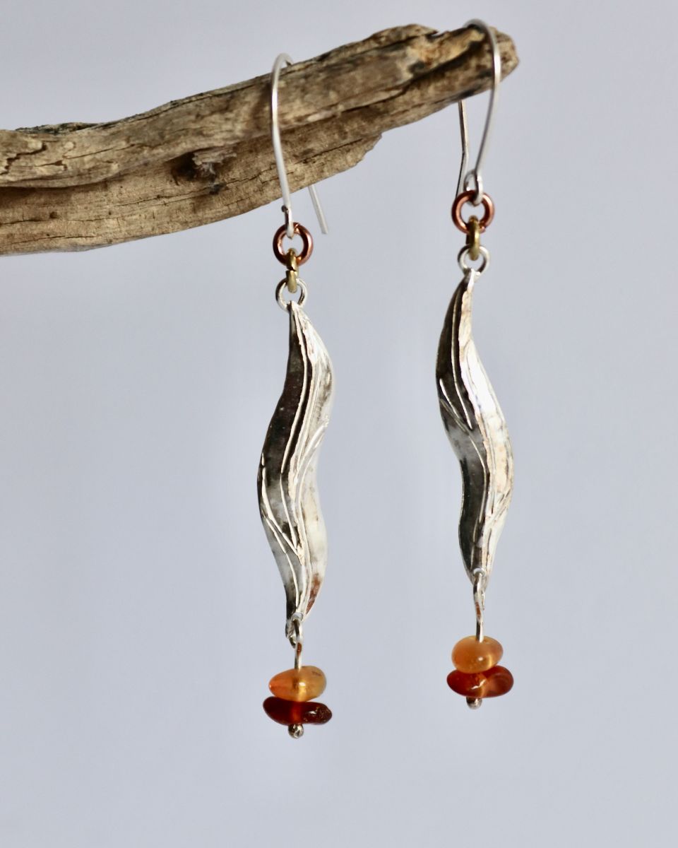 Boucles Nehalys, boucles d’oreilles en argent fait main par Maryjou