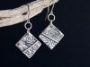 Boucles carrées, boucles d’oreilles en argent fait main par Maryjou