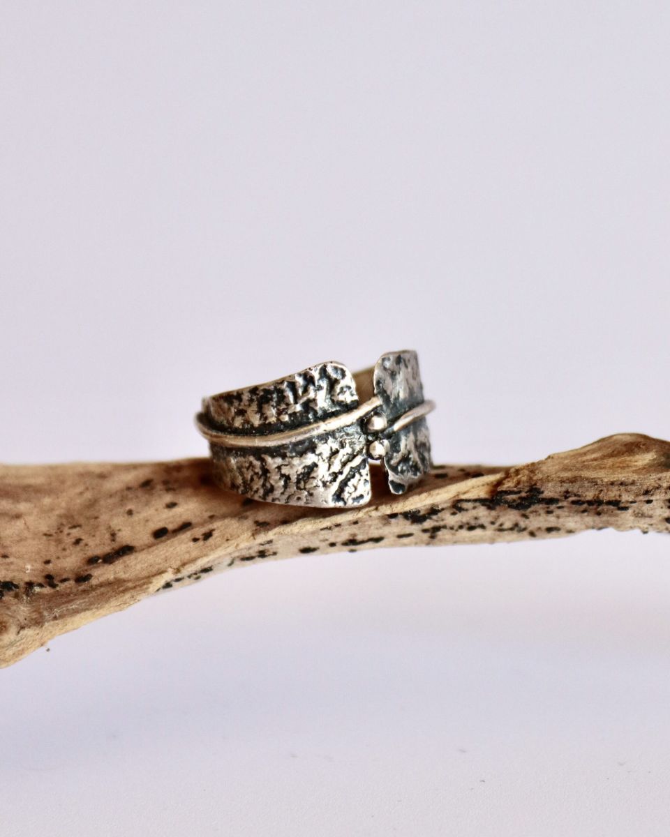 Bague réticulée, bague en argent fait main par Maryjou — vue 4