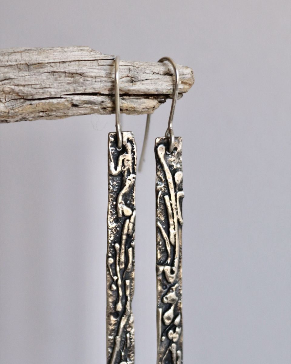 Boucles verticales 3 Boucles verticales, boucles d’oreilles en argent fait main par Maryjou — vue 3