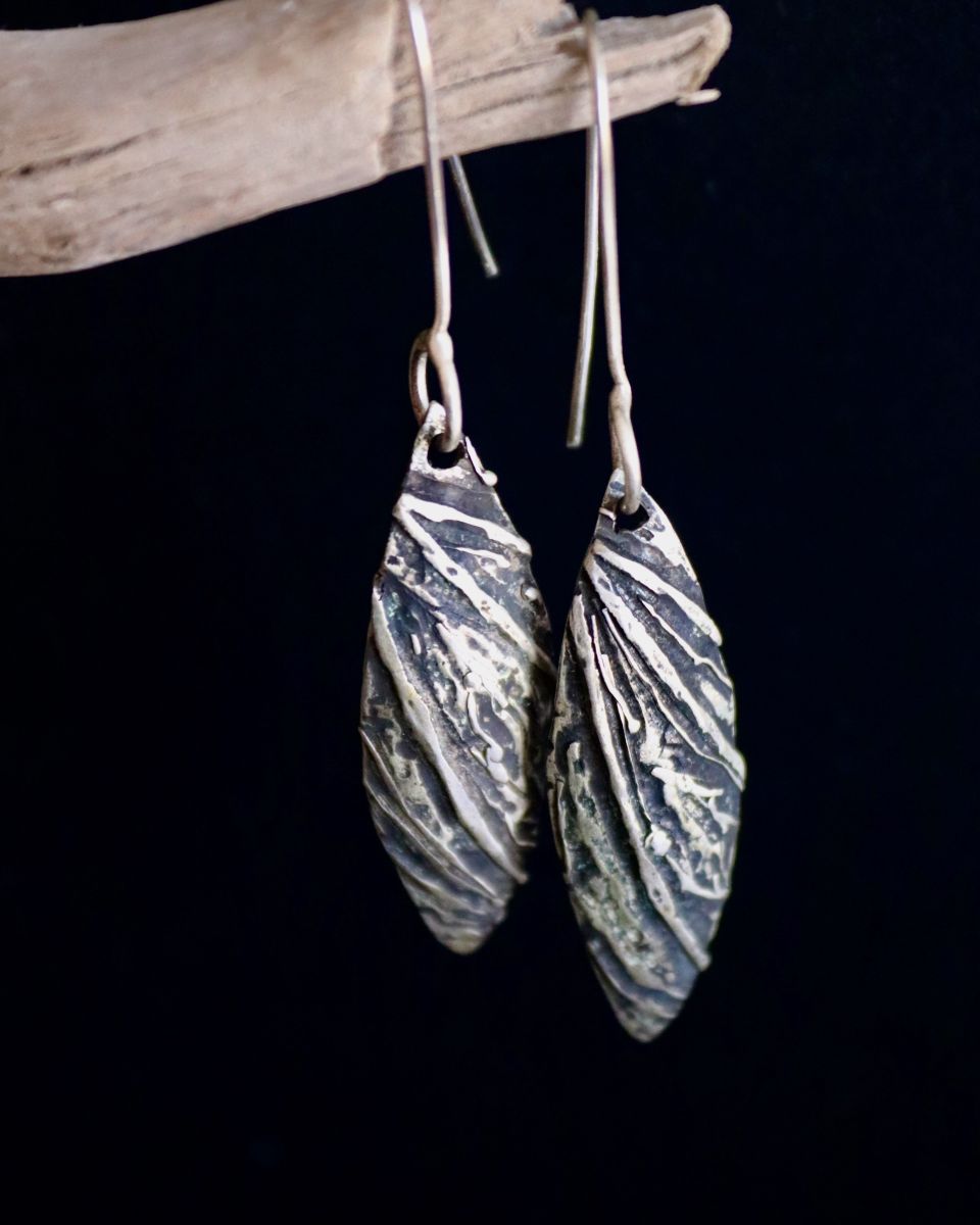 Boucles Sylvae, boucles d’oreilles en argent fait main par Maryjou — vue 3