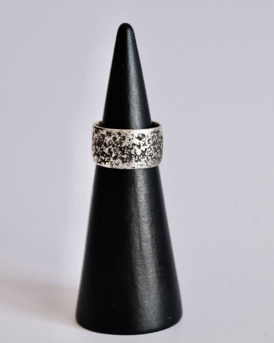 Bague krepi, bague en argent fait main par Maryjou