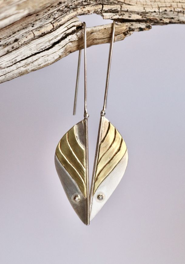 Boucles Sevelis, boucles d’oreilles en argent fait main par Maryjou — vue 3