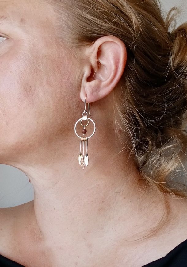 Boucles Silaya, boucles d’oreilles en argent fait main par Maryjou