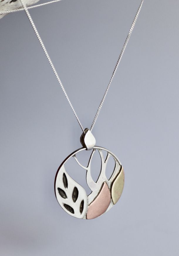 Pendentif automne, pendentif en argent fait main par Maryjou