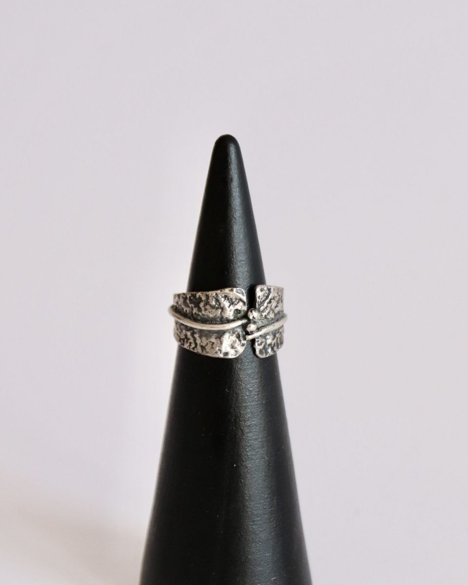 Bague réticulée, bague en argent fait main par Maryjou — vue 5