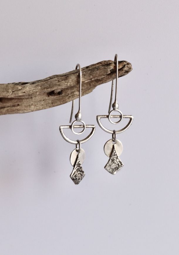 Boucles Naya, boucles d’oreilles en argent fait main par Maryjou — vue 2