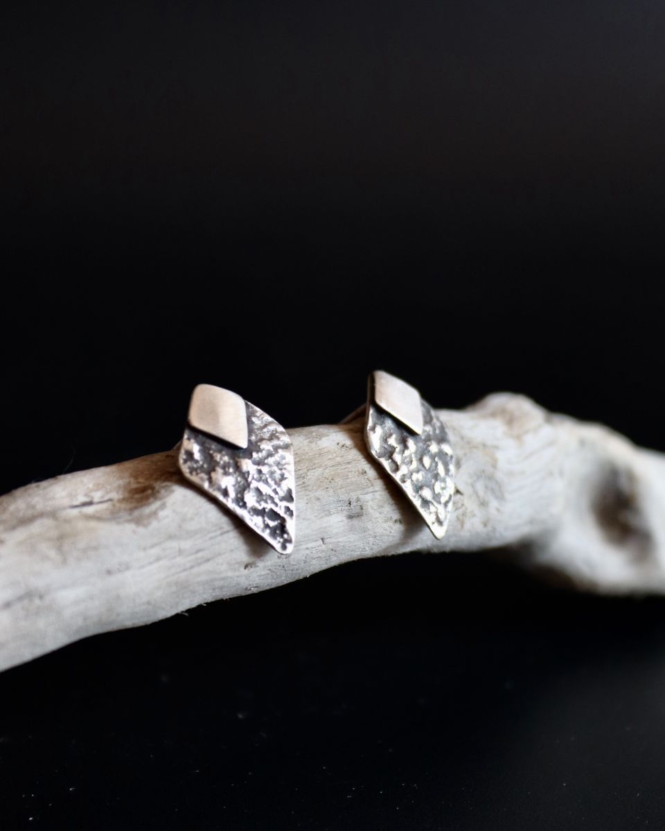 Boucles ozanges, boucles d’oreilles en argent fait main par Maryjou — vue 2