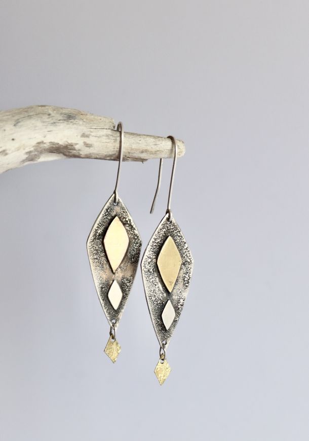 Boucles Tika, boucles d’oreilles en argent fait main par Maryjou