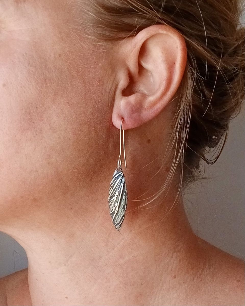 Boucles Sylvae, boucles d’oreilles en argent fait main par Maryjou