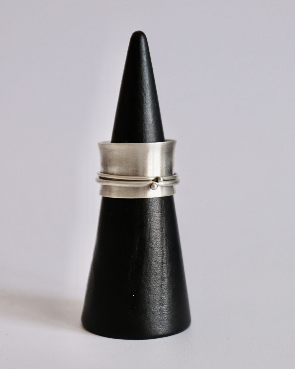 Bague double jeu, bague en argent fait main par Maryjou — vue 4