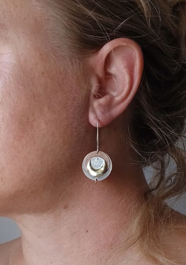 Boucles Lunéis, boucles d’oreilles en argent fait main par Maryjou